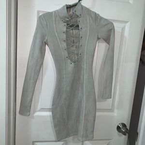 Suede gray dress from Oh Polly